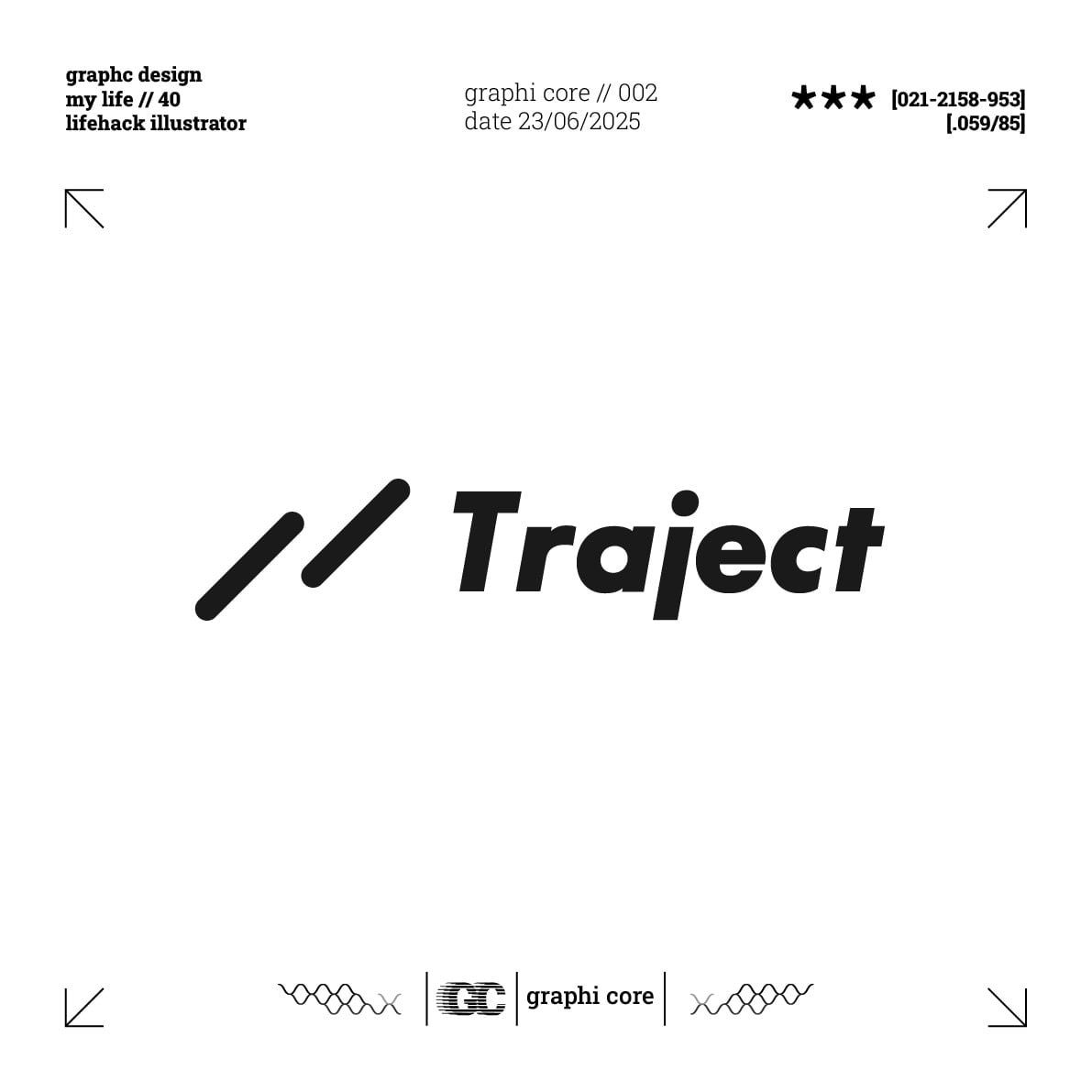Логотип Traject без круга: два диагональных штриха и название
