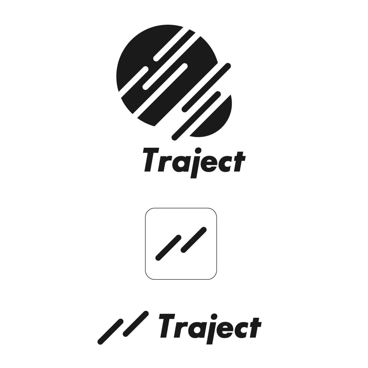 Состав брендбука Traject на светлом: знак, иконка и логотип с названием