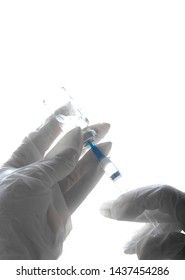 Syringe With Vial Isolated On White