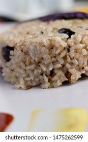 Congri dish of Cuban national cuisine. Congri, Rice with beans, a typical dish of Cuban food. Simple but delicious dish of rice with fried beans and Congri, typical Cuban dish