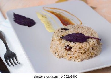 Congri dish of Cuban national cuisine. Congri, Rice with beans, a typical dish of Cuban food. Simple but delicious dish of rice with fried beans and Congri, typical Cuban dish