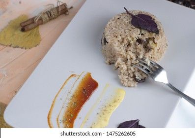 Congri dish of Cuban national cuisine. Congri, Rice with beans, a typical dish of Cuban food. Simple but delicious dish of rice with fried beans and Congri, typical Cuban dish