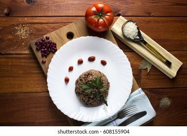 Congri dish of Cuban national cuisine. Сaribbean rice congri.